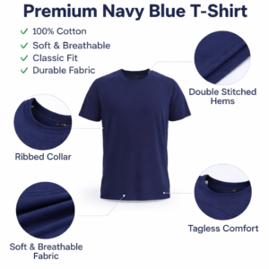 navy blue t-shirt