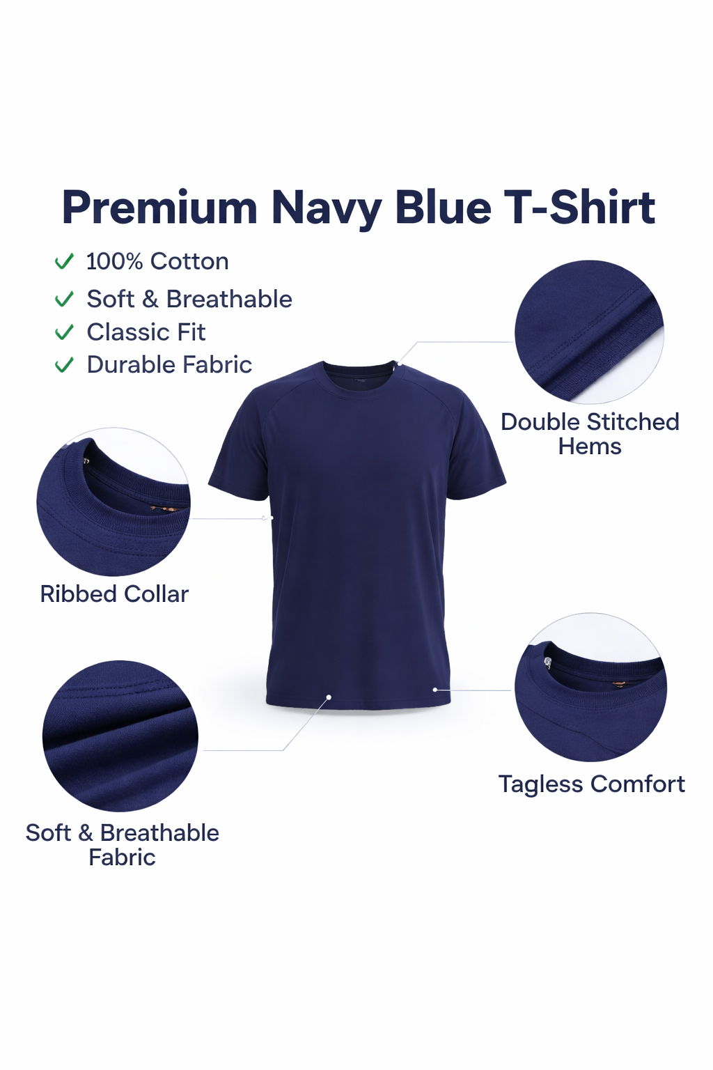navy blue t-shirt